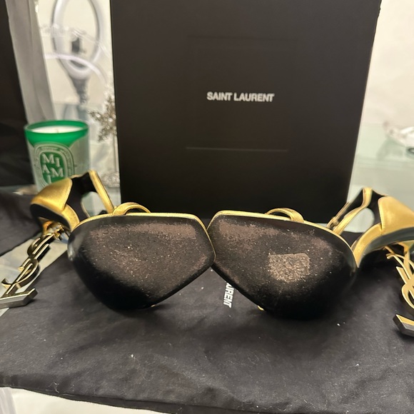 YSL Saint Laurent OPYUM GOLD Heels. Size 39 - Picture 10 of 14